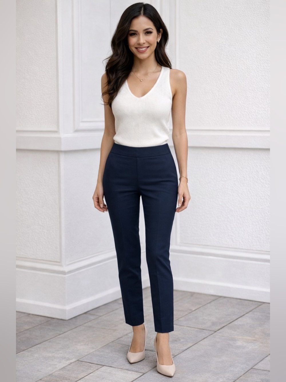 Kit And Ace SALE Straight Leg Pant Ankle Navy Blue Size 2